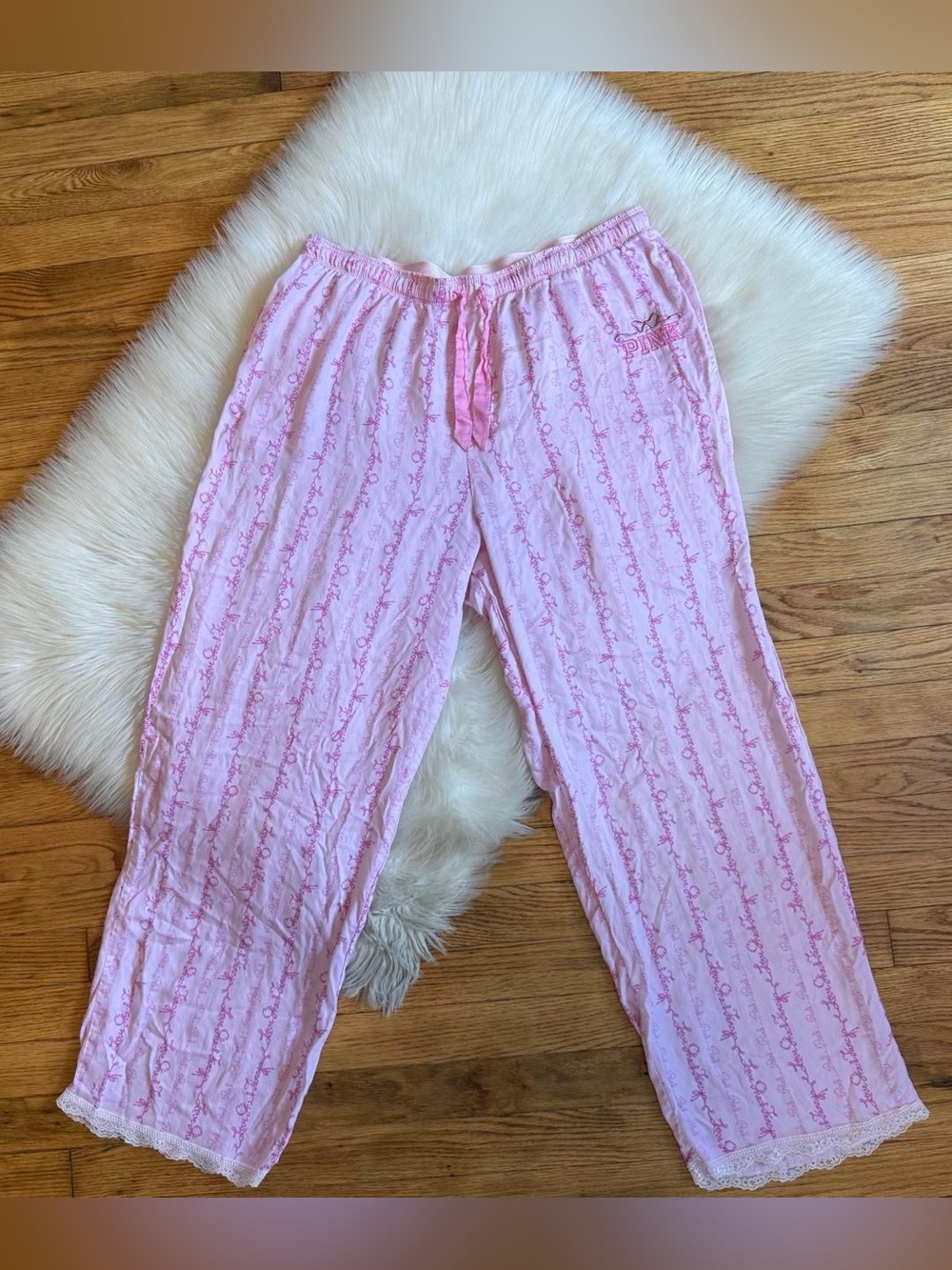 Victoria’s Secret pink x Loveshackfancy silky sleep pants